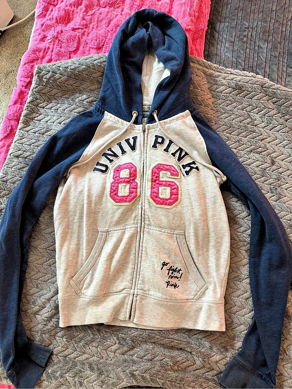Pink Victoria’s Secret zip up hoodie